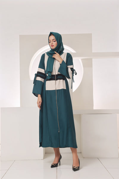 Mahveen Teal Empress Abaya