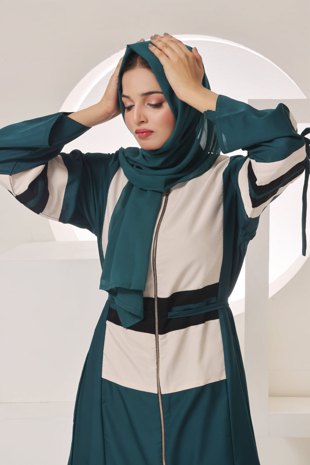 Mahveen Teal Empress Abaya