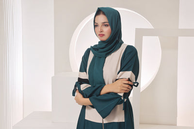Mahveen Teal Empress Abaya