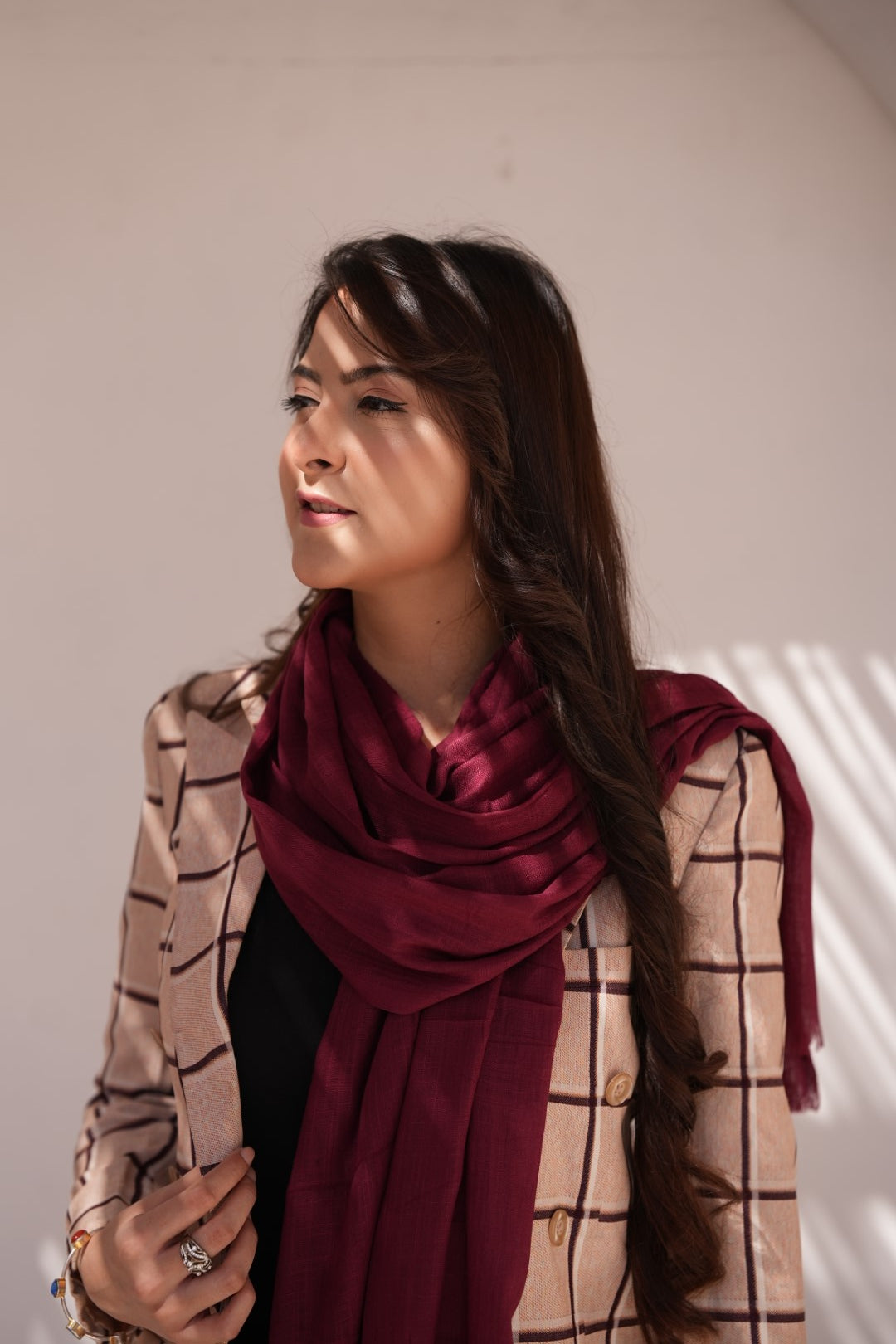 Turkish Slub Lawn - Maroon
