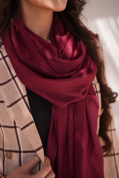 Turkish Slub Lawn - Maroon