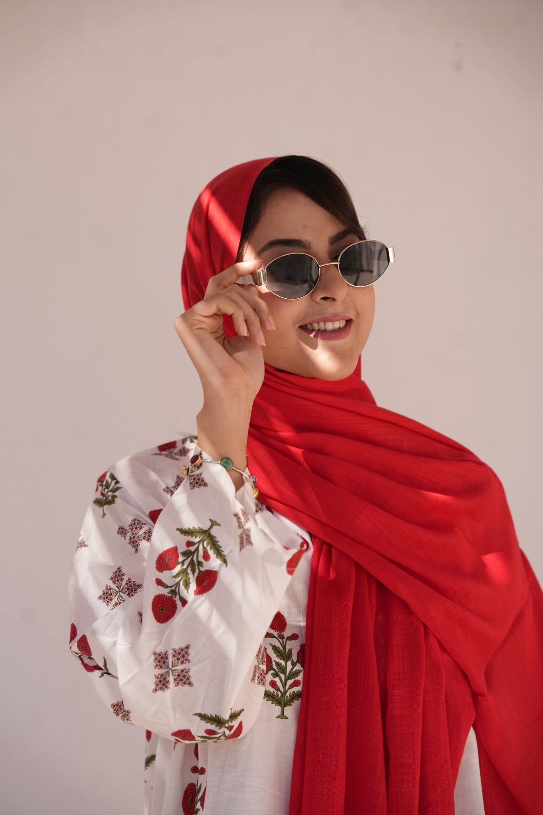 Turkish Slub Lawn - Chili Red
