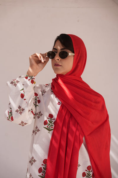 Turkish Slub Lawn - Chili Red