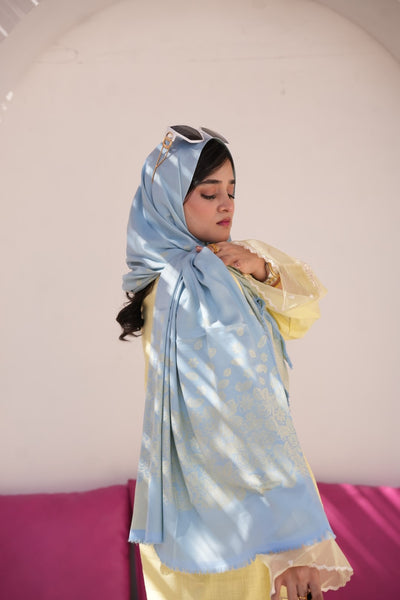 Silk Jaqured - Misty Grey