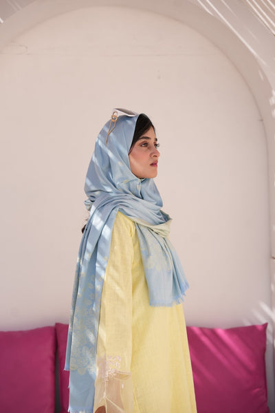 Silk Jaqured - Misty Grey