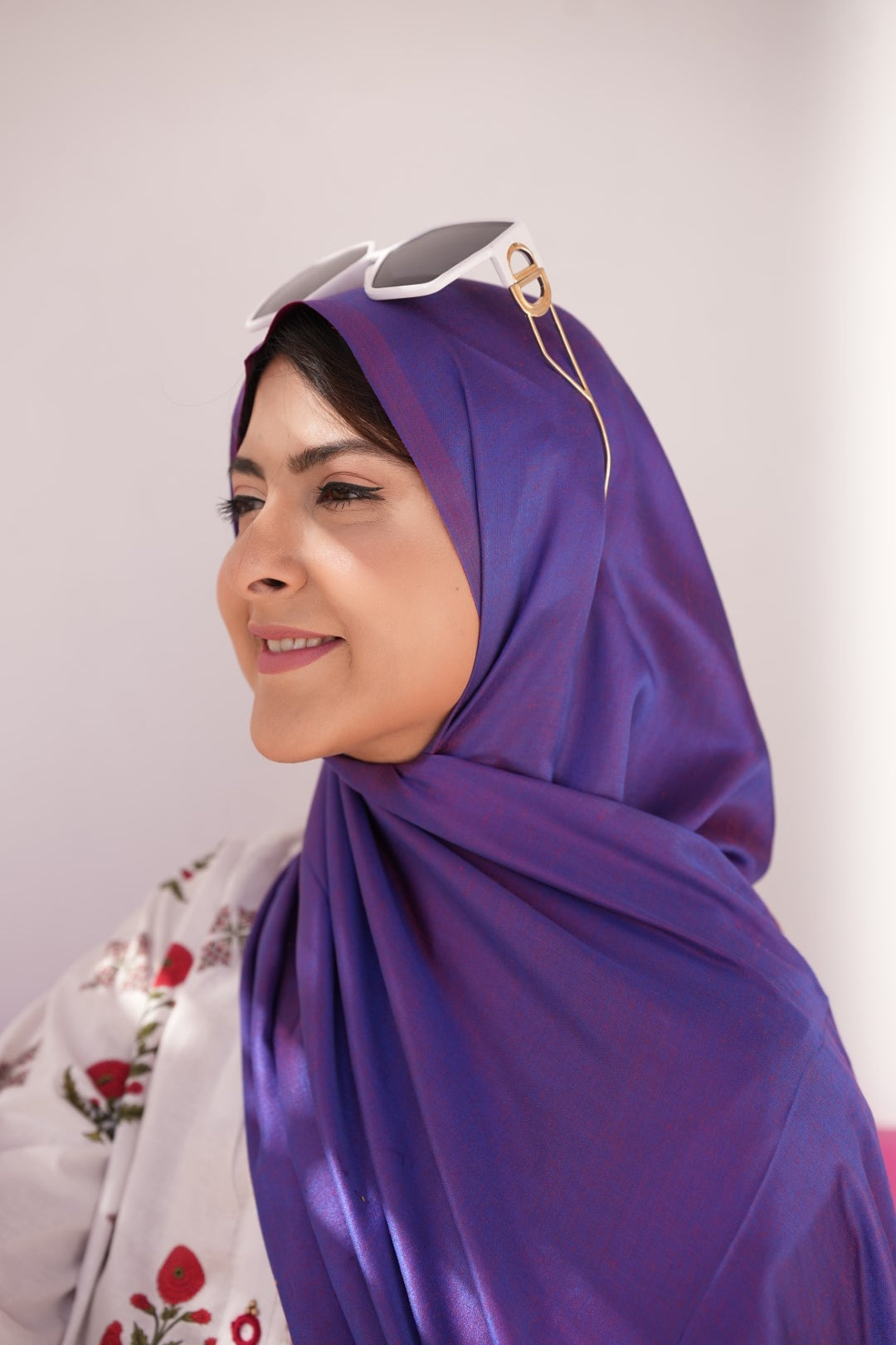 Silk Two Tone Hijab Solid Purple