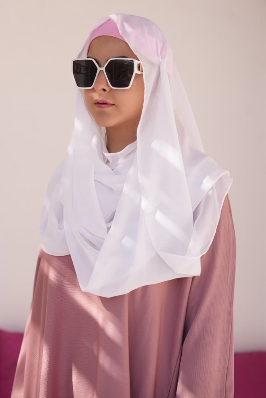 Georgette Hijab White