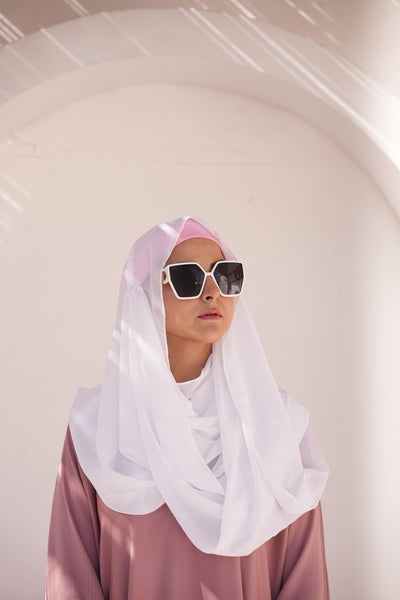Georgette Hijab White