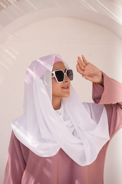 Georgette Hijab White