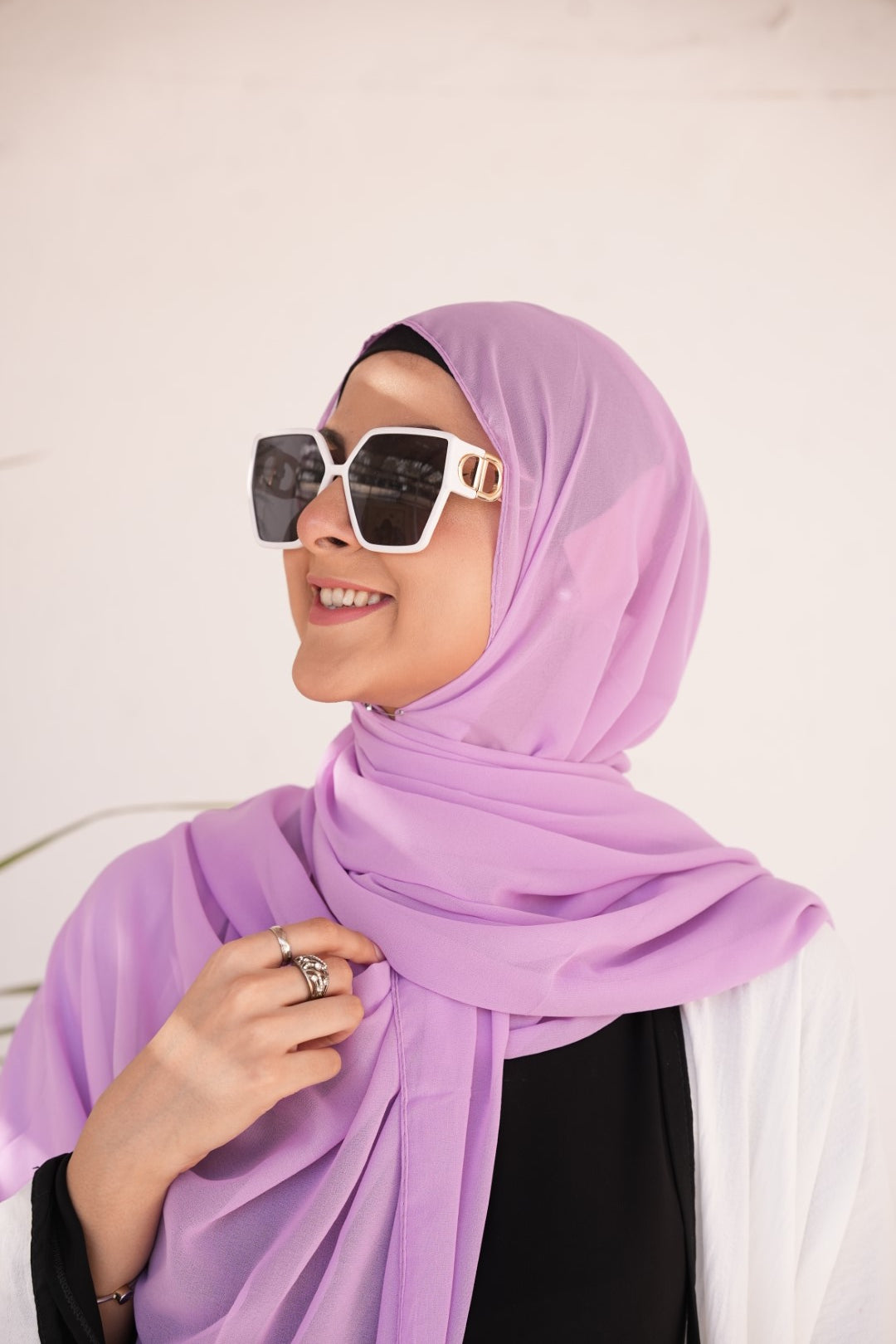 Georgette Hijab Pinkish Purple