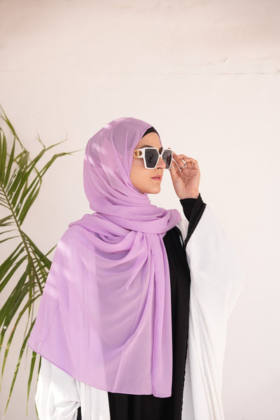 Georgette Hijab Pinkish Purple