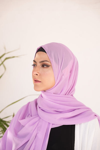 Georgette Hijab Pinkish Purple