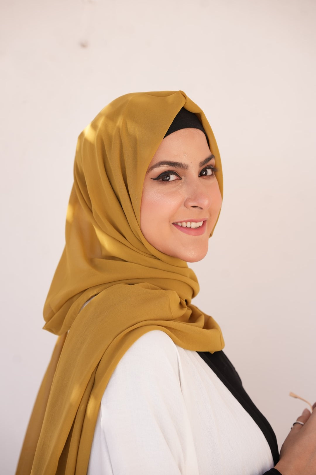 Georgette Hijab Mustard Gold