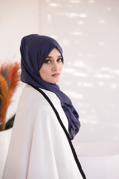 Turkish Slub Lawn - Navy Blue