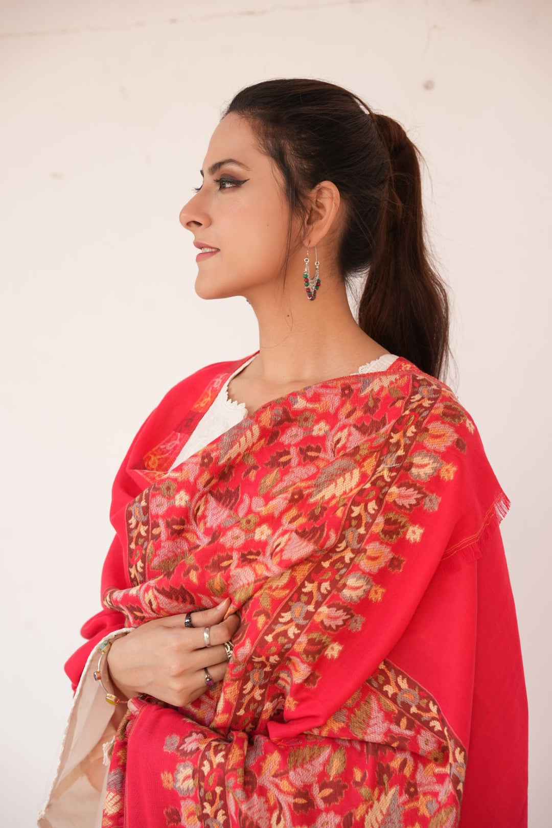 Pashmina Jacquard - Chili Red