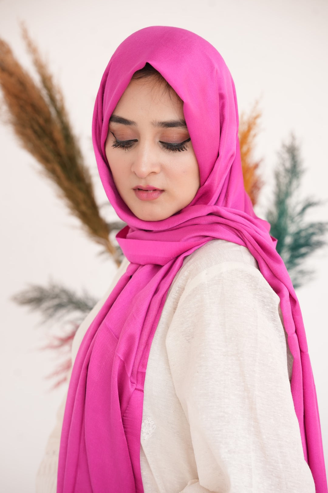 Silk Two Tone Hijab Raspberry Pink