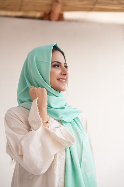 Silk Jaqured - Pastel Green