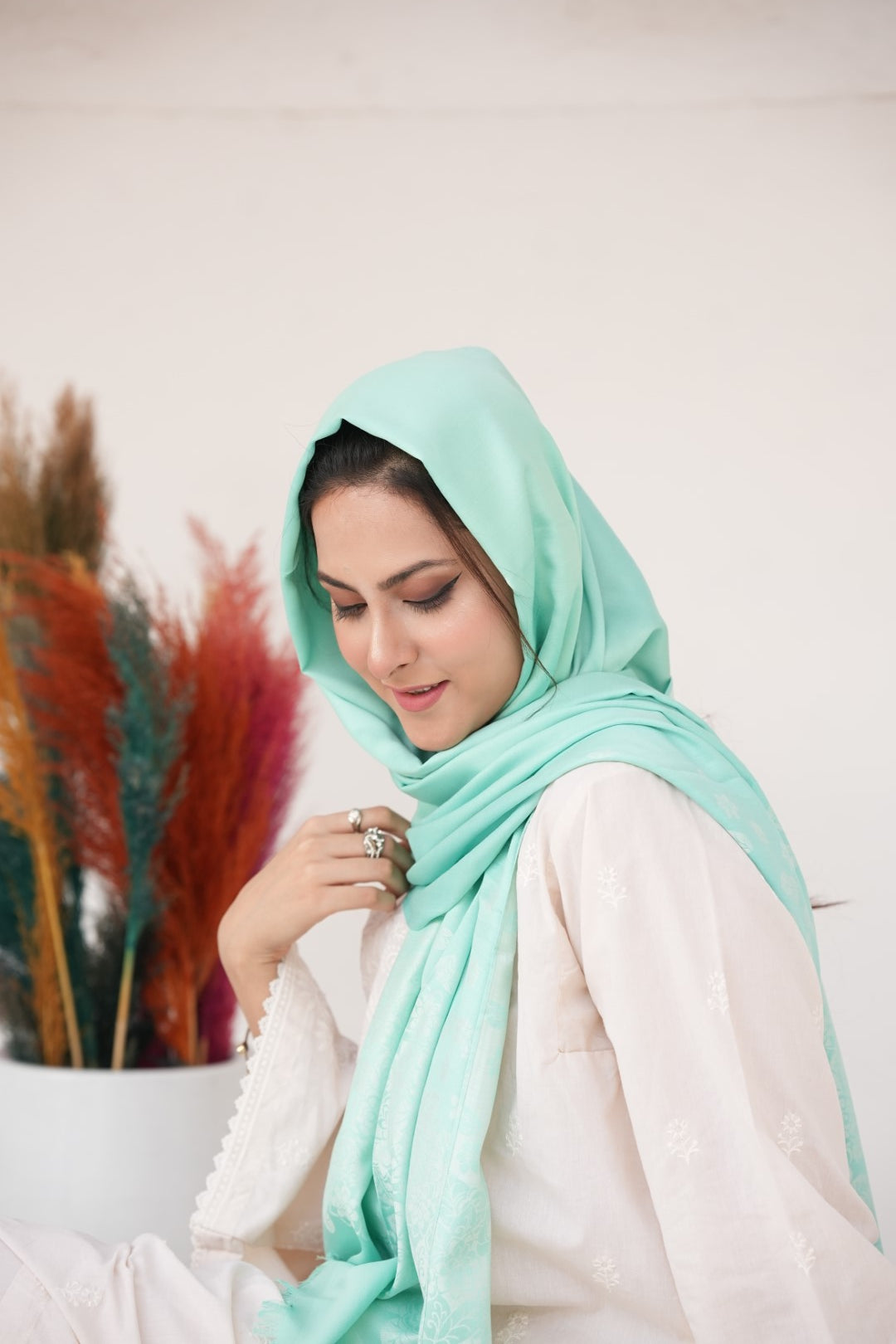Silk Jaqured - Pastel Green
