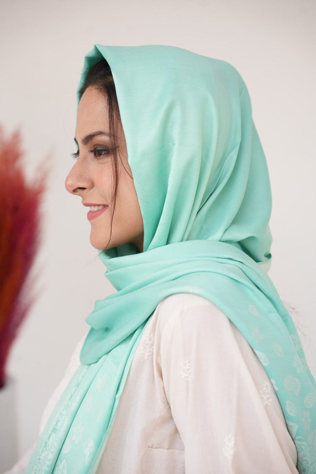 Silk Jaqured - Pastel Green