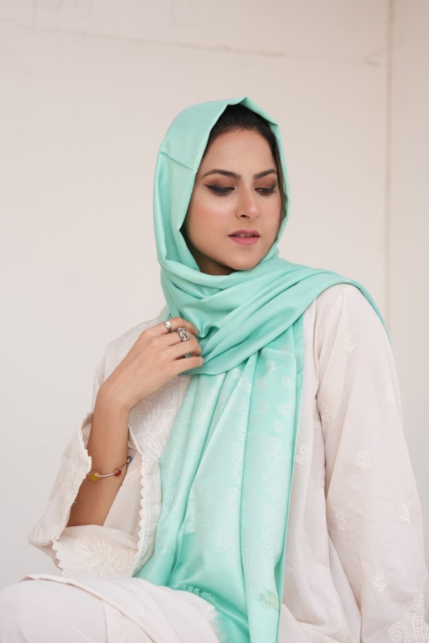 Silk Jaqured - Pastel Green