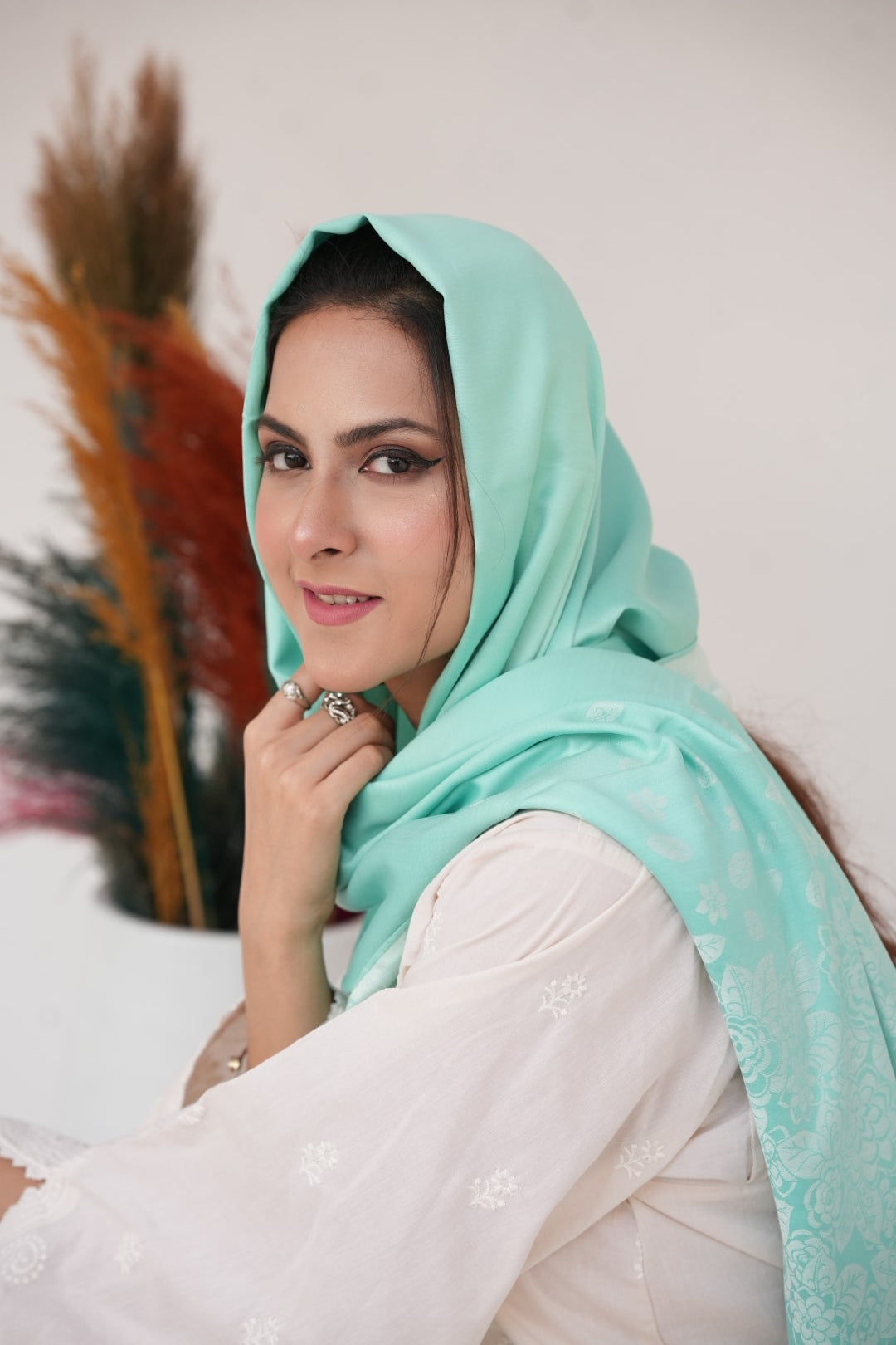 Silk Jaqured - Pastel Green