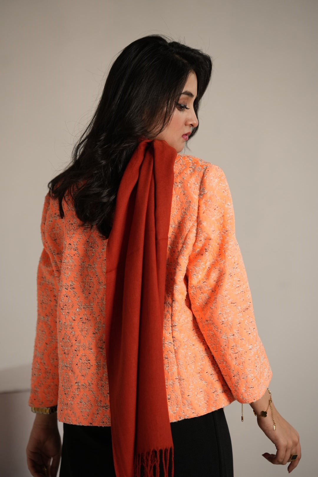 Pashmina Solid Dyed Stole - Red