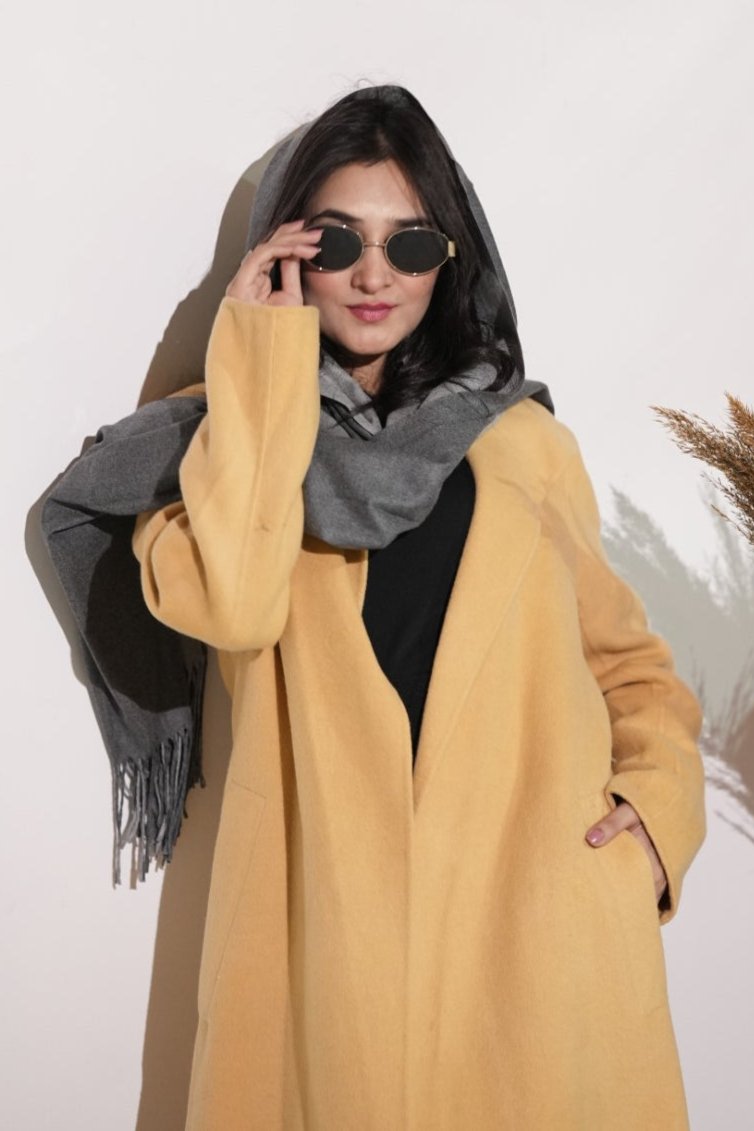 Woolen Two-Tone Scarf (Grey)