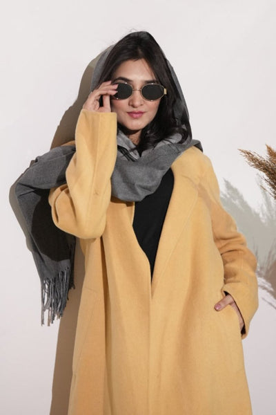 Woolen Two-Tone Scarf (Grey)
