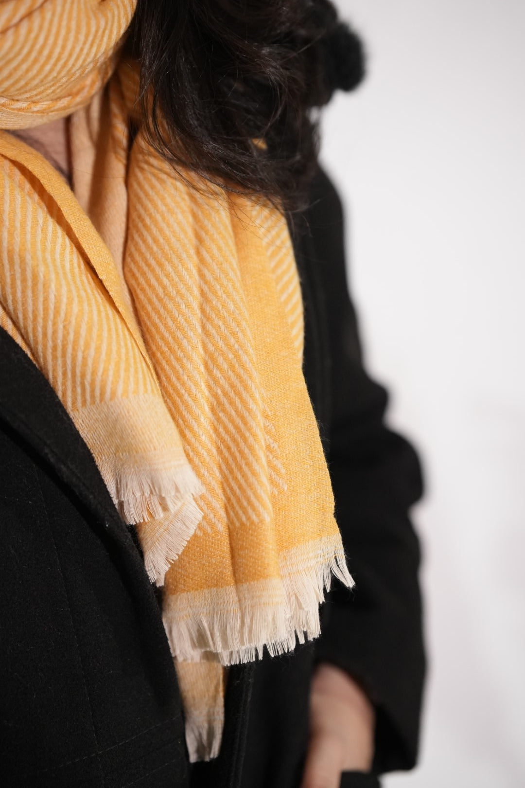 Woolen Diagonal Stripes - Yellow
