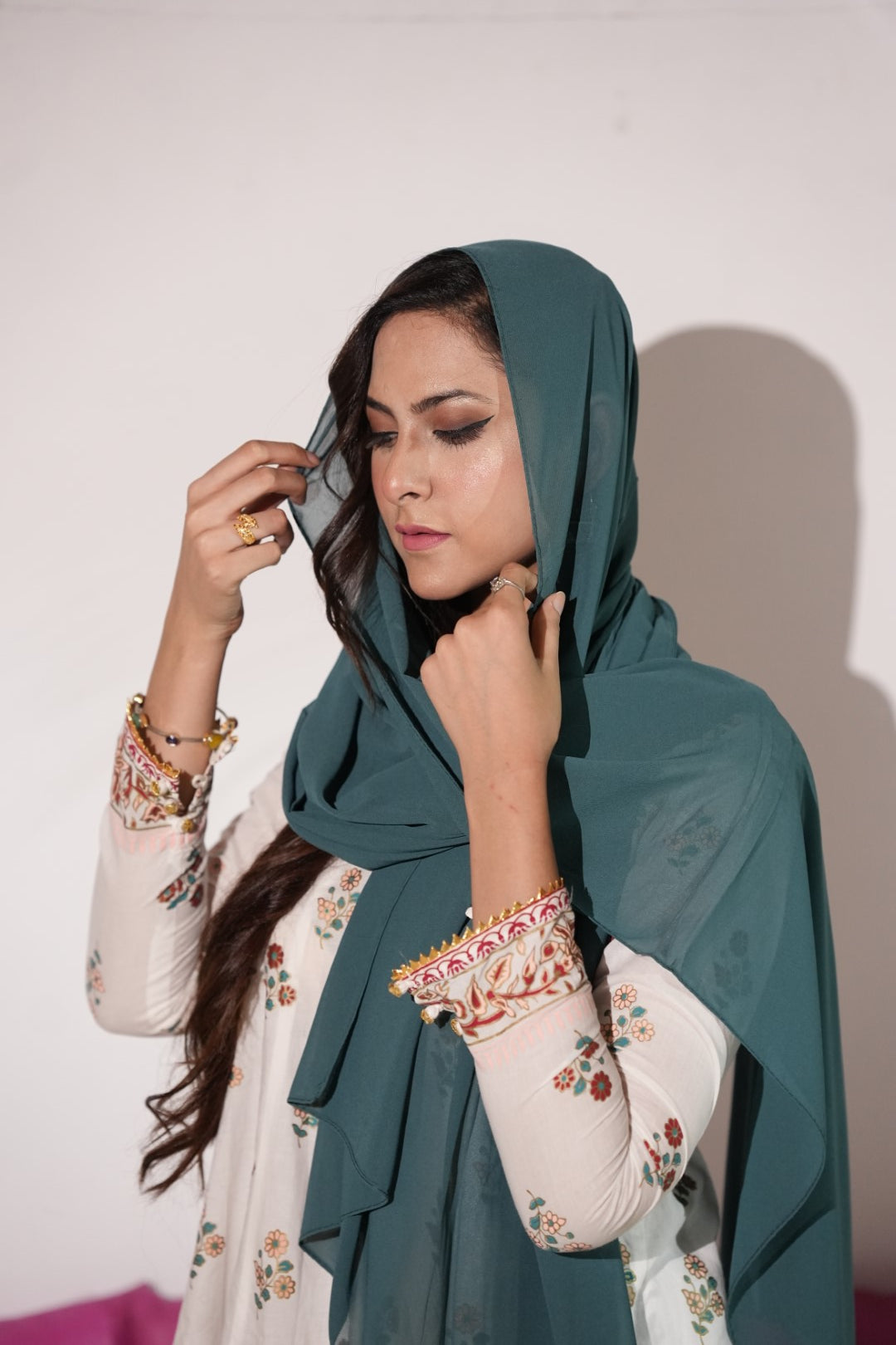 Georgette Hijab Aqua Deep