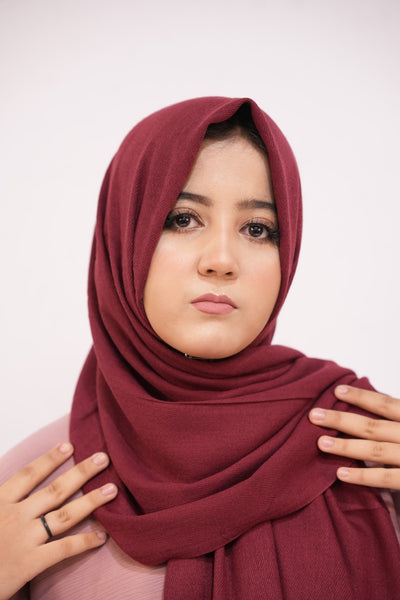 Pashmina Solid Dyed Stole - Maroon