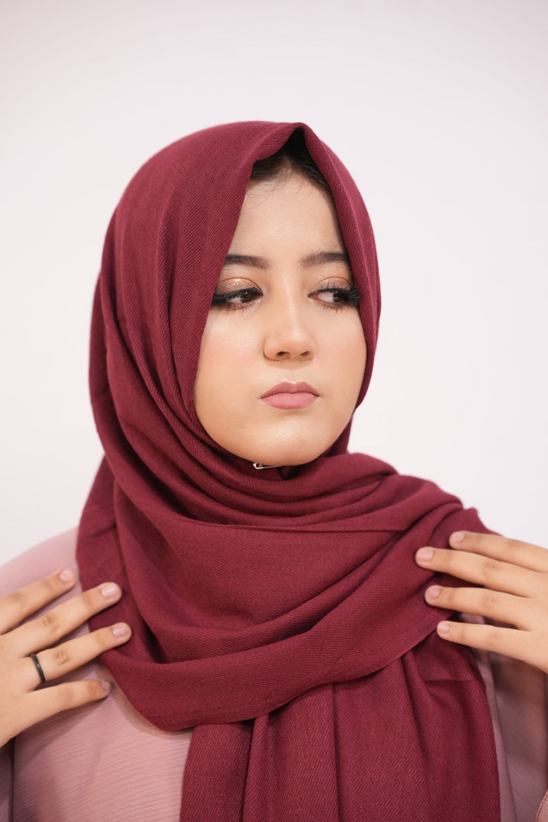 Pashmina Solid Dyed Stole - Maroon