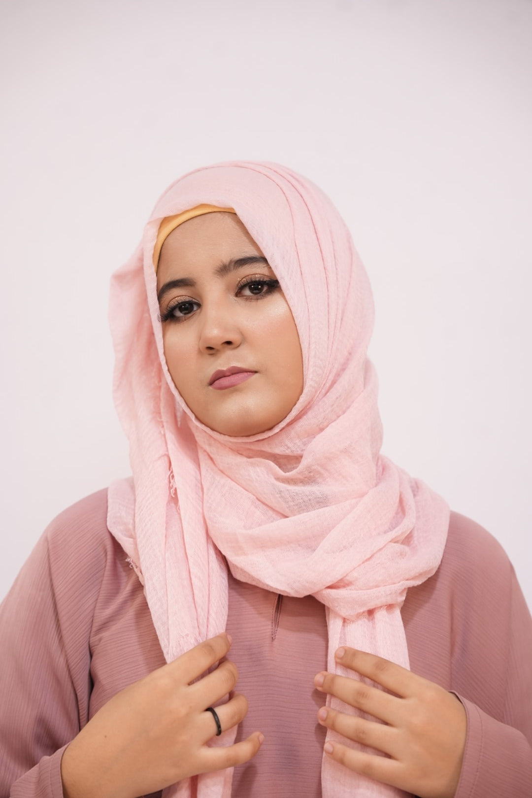 Soft Crimps Hijab Baby Pink