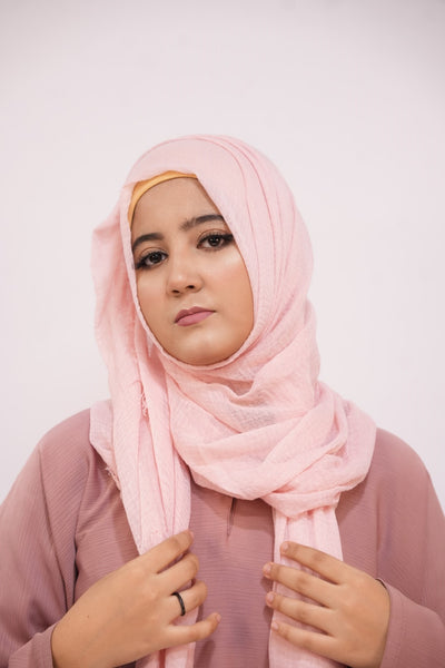 Soft Crimps Hijab Baby Pink