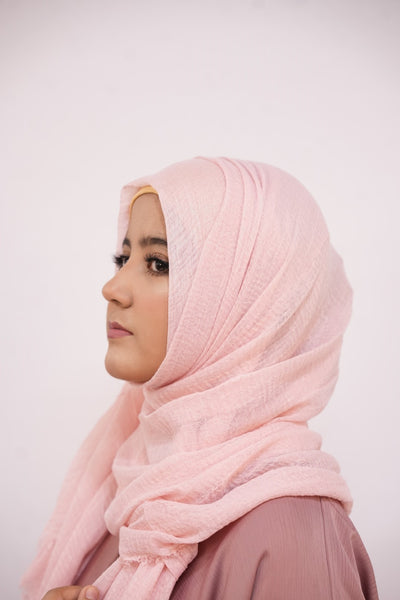 Soft Crimps Hijab Baby Pink