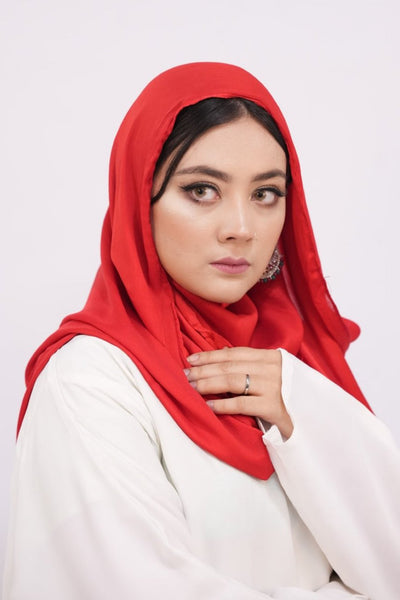 Crinkle Silk - Ruby Red