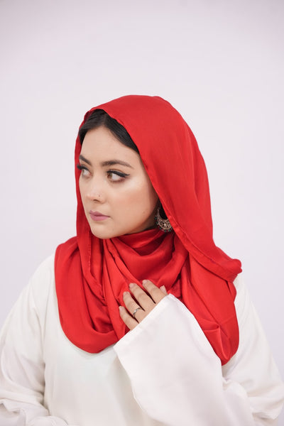Crinkle Silk - Ruby Red