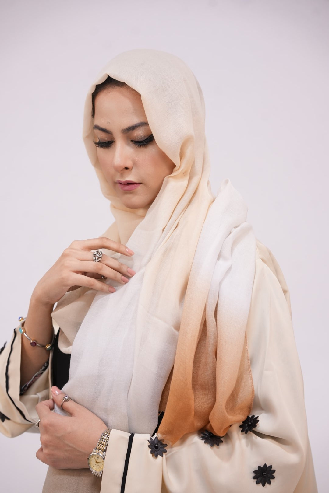 Viscose Tie-Dye Hijab Gold and Frost