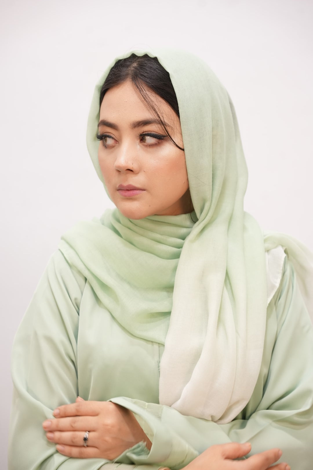 Viscose Tie-Dye Hijab Light Green