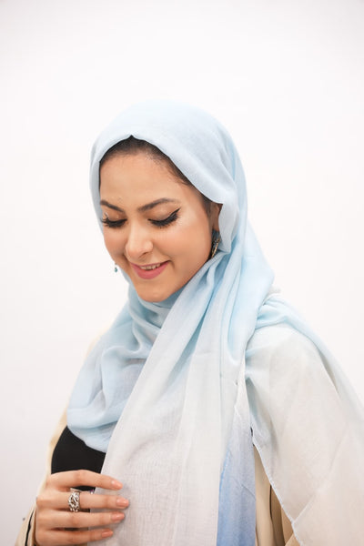 Viscose Tie-Dye Hijab Navy Blush Gradient