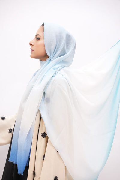 Viscose Tie-Dye Hijab Navy Blush Gradient