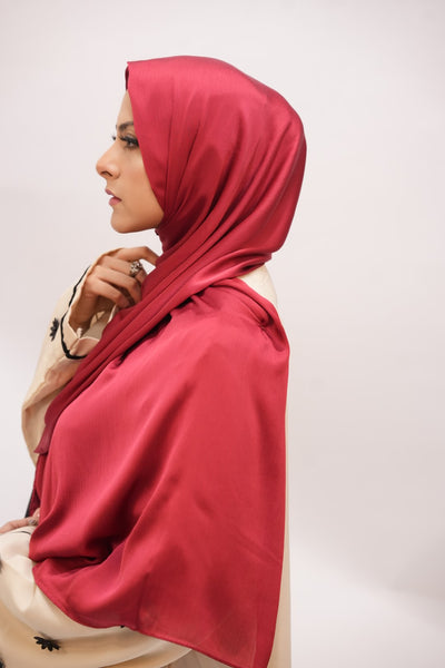 Crinkle Silk - Deep Red