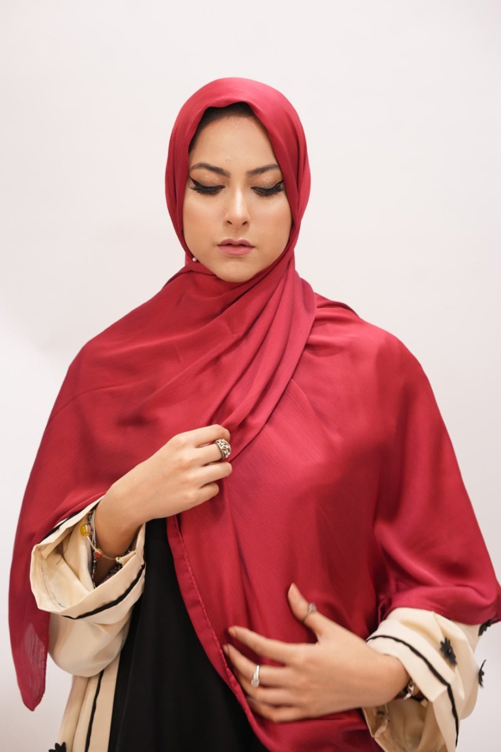 Crinkle Silk - Deep Red