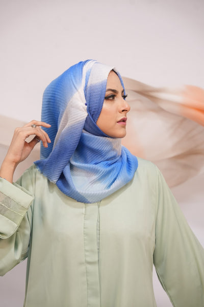 Viscose Waves Hijab - Blue Gradient