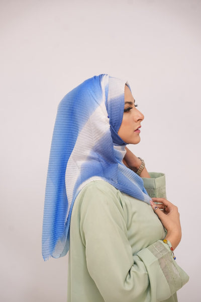 Viscose Waves Hijab - Blue Gradient