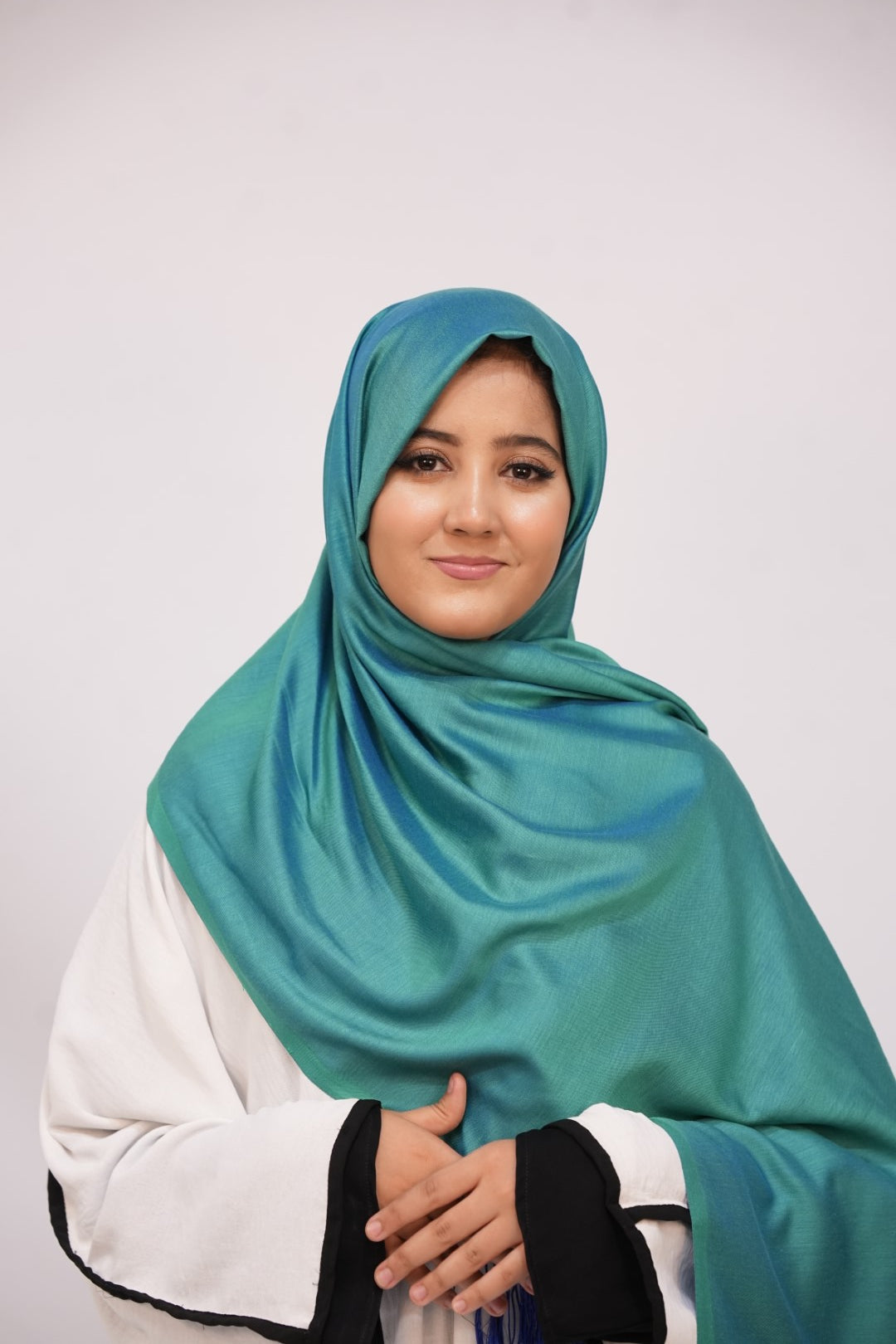 Silk Two Tone Hijab Aqua