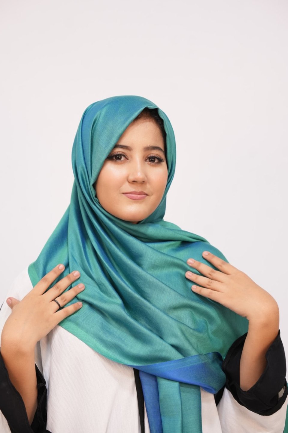Silk Two Tone Hijab Aqua
