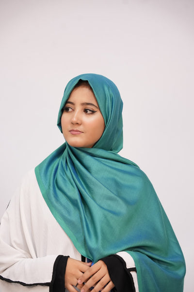 Silk Two Tone Hijab Aqua
