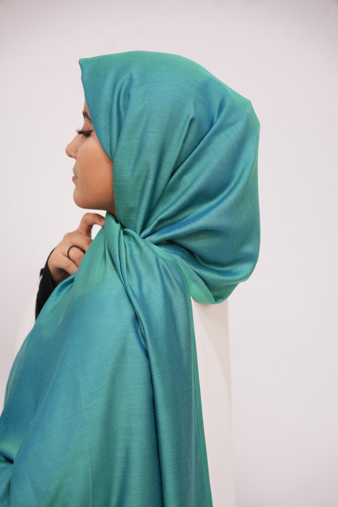Silk Two Tone Hijab Aqua