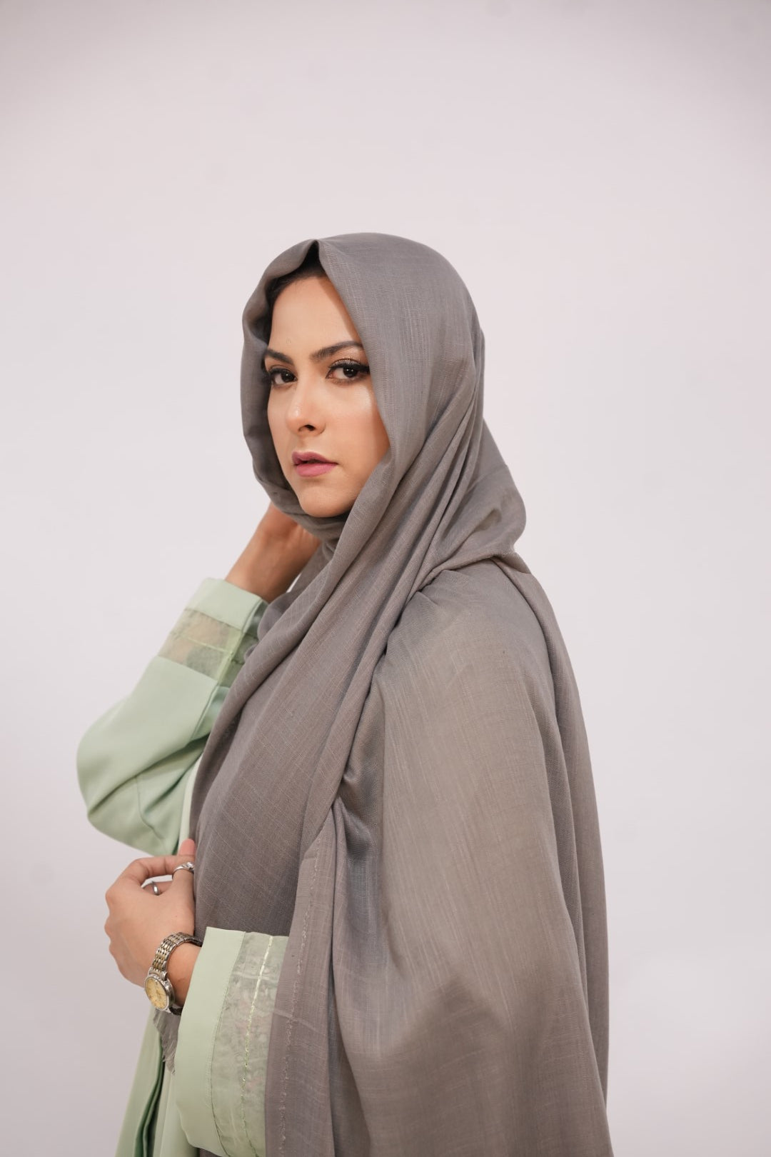 Turkish Slub Lawn - Taupe Gray